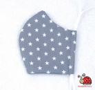Stoffmaske Sterne grau/weiß